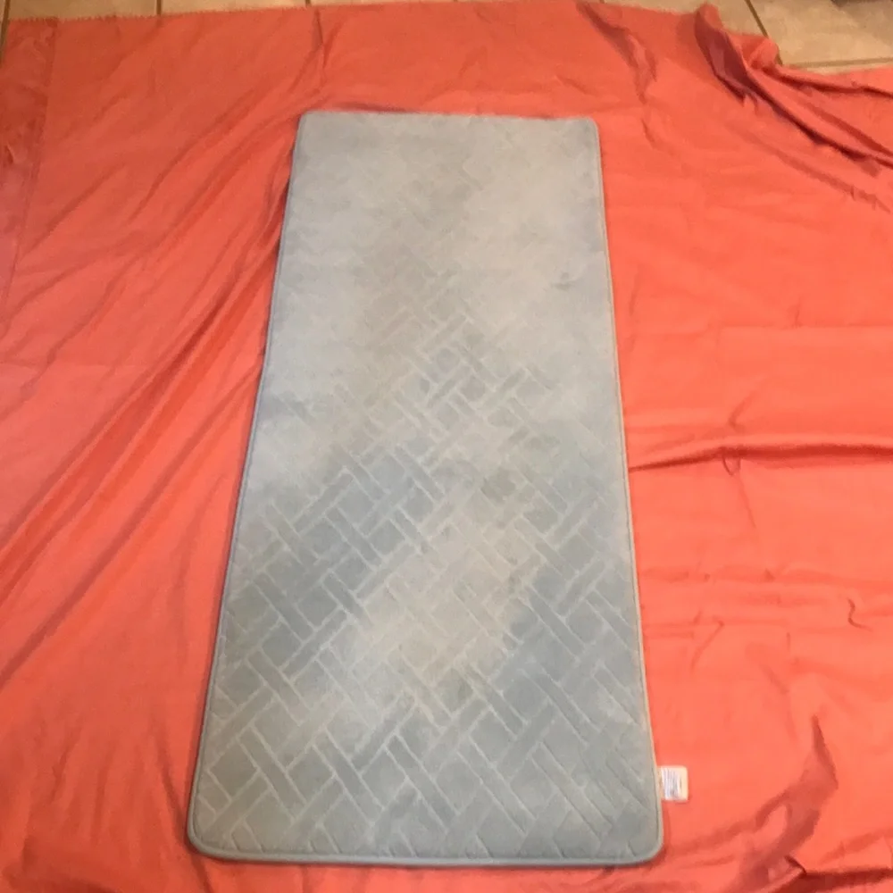 Mohawk Rug Powder Blue Mohawk Memory Foam Bath Rug  22”x 58”